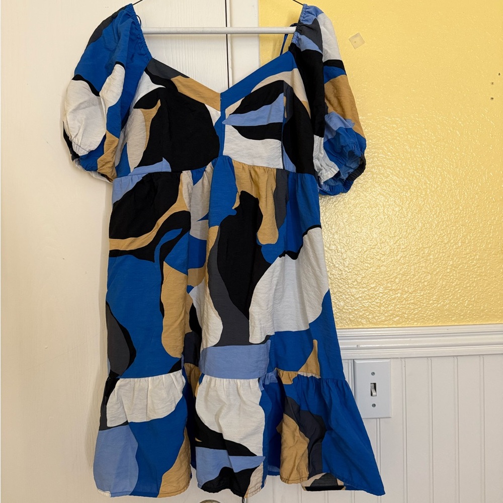 Nine West Blue and Black Striped Dress
